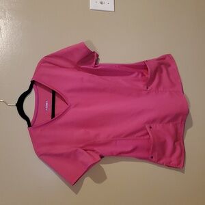 Healing Hands Pink V-Neck Scrub Top